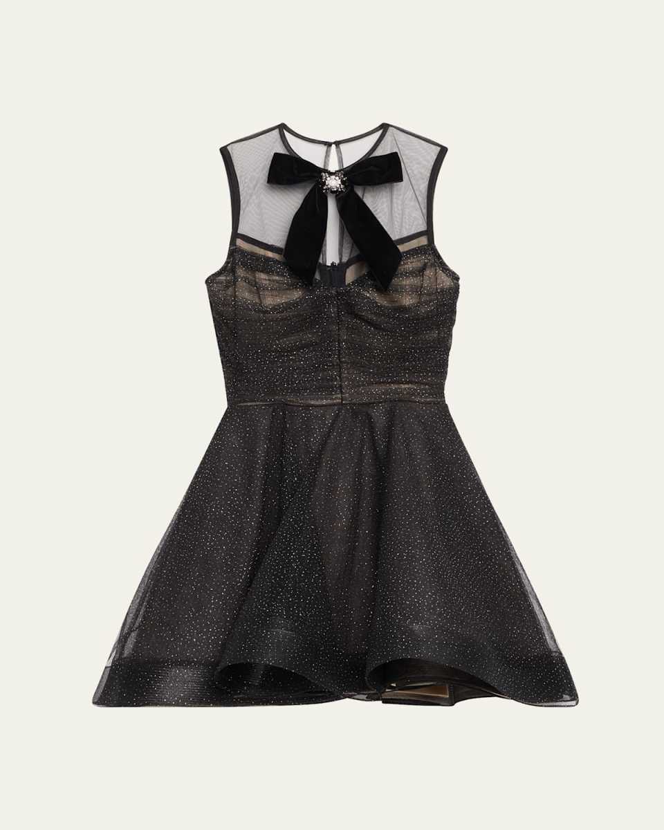 Charlotte Glitter Tulle Fit-&-Flare Mini Dress